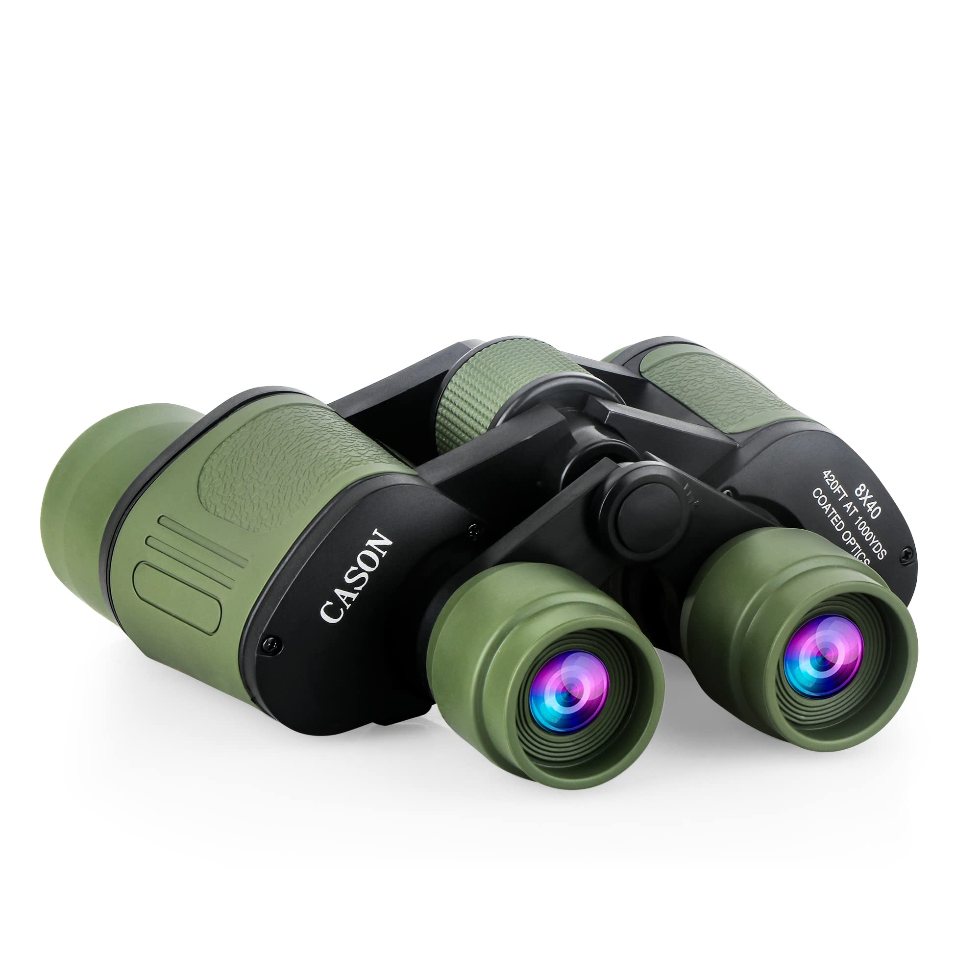 Cason- Professional Telescope Binoculars with Pouch, 8 X 40 HD Vision 8 X Zoom for Adults Long Distance Bird Watching, Sightseeing Wildlife Trekking - Green