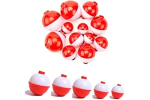 PmLwakiR 20 Pcs Fishing Snap On Floats Bobbers 5 Size Various Weights Push Button Sea Carp Hard ABS Push Button Fishing Round Buoy Float