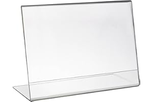 HMF 46935 Acryl Tischaufsteller schräg | DIN A4 Querformat | Glasklar