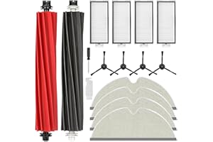 SpeHiate Kit de Recambios para Roborock Q8 Max/ Q5 Pro/ Q8 Max +/ Q5 Pro +, Accesorios con 2 Cepillo Principal, 4 Filtro HEPA, 4 Paño de Fregona, 4 Cepillos Laterales
