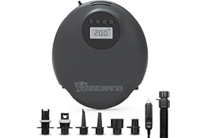 TIGERXBANG Sup pompa elettrica 20 PSI ad alta pressione con schermo LCD digitale portatile, pompa ad aria elettrica per attacco auto gonfiabile -12 V DC, funzione di spegnimento automatico