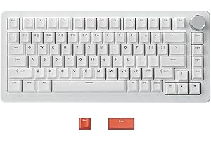 DrunkDeer Klawiatura szybkiego wyzwalania A75 Pro, klawiatura do gier e-sportowych, przełącznik magnetyczny – tryb Last Win, regulowane uruchamianie, konstrukcja ANSI 75% z pokrętłem, biała