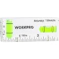 WORKPRO 3 Inch Small Level Tool, Two Directions Spirit Level, Magnetic level with 2 Different Bubbles 90°/180°, Shatterproof Cross Check Bubble Level, Picture Hanging Tool