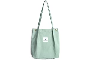 Etercycle Cord Umhängetasche Damen, Schultertasche Groß Cord Tasche Lässige Tote Handtasche Fashion Stofftasche für Alltag, Büro, Schulausflug und Einkauf - Minz Grün