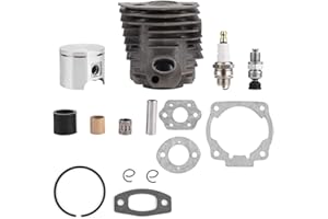 Haofy Pistone Cuscinetto Kit, Motosega Linea del Filtro del Carburante Guarnizione, Set Pistone Cilindro 46MM Gruppo Termico Completo per 50, 51, 55 Motore Rancher Nikasil