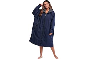 KEYUSHOP Changing Towel Poncho with Hood Surf Robe Dry Poncho Hooded Robe Oversized Coat Quick Drying Surf Poncho for Adults Surfing Swimming Beach Wetsuit Changing