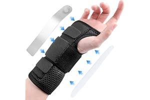 UZSUZZ Szyna podtrzymująca nadgarstek, regulowana opaska podtrzymująca nadgarstek z metalową szyną, oddychająca szyna cieśni nadgarstka łagodzi ból stawów, zapalenie ścięgna, skręcenia, sport dla