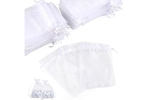 ABSOFINE 120 Stück Organzasäckchen 10x15 cm Gastgeschenke Hochzeit Organzabeutel für süßigkeiten Party