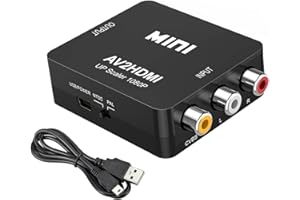 Wress AV to HDMI Converter, RCA to HDMI Converter, 1080P Video Audio Composite Mini Adapter Supporting PS2/ PS3/ PS4/ DVD/DDTV/Projector with USB Power Cable (Black)