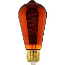 EGLO XXL E27 LED Deko-Leuchtmittel – Spiralförmig, Dimmbar, 4 Watt, Cognac, 25.5 Cm