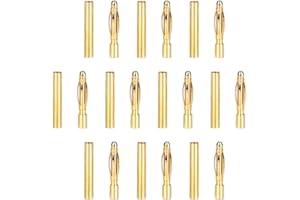 Ruimou 10 Pairs 2.0 mm Female/Male Bullet Banana Terminals Connectors Replacement,for RC Battery Motor Accessories