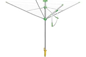JUWEL Wäschespinne Novaplus 600 Lift (für 5-6 Wäscheladungen, Wäscheschirm mit Schutzhülle und Eindreh-Bodenhülse, Einhand-Automatik, stufenlose Höhenverstellung) 30091
