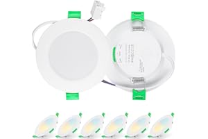 Aurevita 74-90mm Einbaumaß LED Einbaustrahler Spots 6PCS, 7W Deckenspots Led Dimmbar 75mm, 220V-240V IP44 Deckenleuchte led Für Badezimmer Küche, 2700K/4000K/6500K led einbauleuchten, Weiss 6er Set