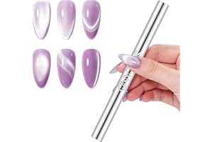 ‎SAVILAND SAVILAND Cat Eye Magnet for Nail: 5x Stronger Nail Magnet Stick Dual-Ended Magnetic Pen for Nail Art 3D Cat Eye Velvet Galaxy Nails Magnetic Cat Eye Gel Nail Polish Magnet Salon Nail Design