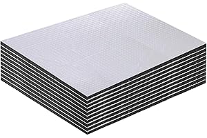 VAUKI 10 Stück Dämmmatte Auto Schallschutzmatte 400x250x5mm - Schall- & Wärmeisolierung Matte für Motorhaube/Dachboden/Bodenblech, Temperaturbeständig, Flexibel Nicht-Selbstklebend