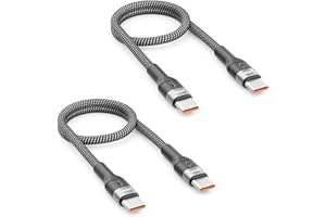 deleyCON 2x 0,30m Cavo di Ricarica USB C Corto per iPhone 17 16 15 Pro Max Air Galaxy A16 A56 S25 S24 S23 Pixel iPad Pro MacBook AirPods Tablet Switch - Ricarica Rapida 60W PD 3.0 PPS