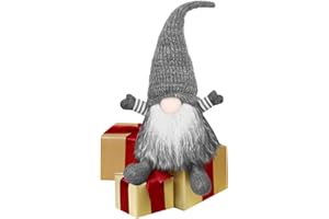 ‎EKARSEN EKARSEN Handgemachte Plüsch Wichtel Weihnachts Dekoration - Süße Skandinavische Gnom Tomte Zwerg, Geschenk für Kinder Weihnachten (Grau)