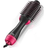 Hot Air Brush 4 in 1 Hair Dryer Brush 3 Temperatures 2 Speeds Comfortable Grip Volumizing Dryer for Curling/Straightening Hai