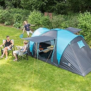 Skandika, Hammerfest, Tenda per Famiglie, 4 Persone, Tenda a Cupola, con 2 cabine di Riposo, Altezza in Piedi 200 cm - immagine 4