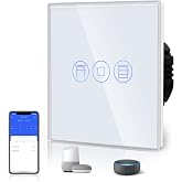 BSEED WiFi Shutter Switch, Recessed Touch Switches, Smart Percentage Control, Glass Panel, Remote Control, Neutral Cable Requ