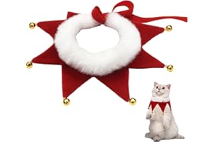 GWAWG Collare natalizio per animali domestici con decorazioni a campanella, accessori per costume regolabili, simpatico regalo per animali domestici, decorazione per cuccioli, gattini, cani, gatti