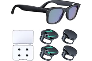 HANCENDA Adjustable LED Light Blocking Covers for RayBan Meta Wayfarer, Skyler, Oakley, Headliner Accessories, Plastic LED Cover for Meta Glasses, Easy Block Light When Recording, Workable at Day & Night 4Pack