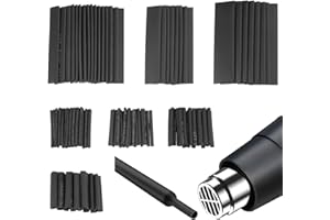 YAZANY 127 Pcs Heat Shrink Tubing kit, Electric Insulation Heat Shrink Wrap Cable Sleeve Automotive Industrial Heat-Shrink Tubing Shrink Ratio 2: 1 Black