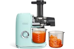 Hazel Quinn Masticating Juicer, Slow Cold Press Juicer for Fruit and Vegetable, Without BPA, Easy to Clean, 2-Speed Modes & Reverse Function, Quiet Operation, Dishwasher Safe