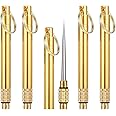 MAYUCYING 5 Pcs Portable Toothpicks with Key Ring Metal Toothpick Titanium Toothpicks Multifunctional Metal Toothpick for Outdoor Picnic and Camping