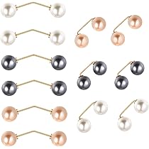 Set 30 Bottoni A Spilla Con Perla 10mm: Senza Cucitura, Riutilizzabili, Per Abiti E Fai Da Te
