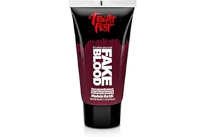 Fake Blood Gel 50ml by Fright Fest Red Fake Blood – SFX makeup looks great with face blood, liquid latex