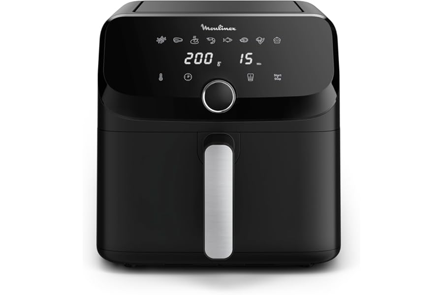Moulinex Easy Fry Mega EZ8558 Versatile Air Fryer 7.5L/2kg for 8 Persons, 1700-2020W, Extra-Large Capacity, 9 Cooking Programs, Personalized Experience with My Moulinex, Black