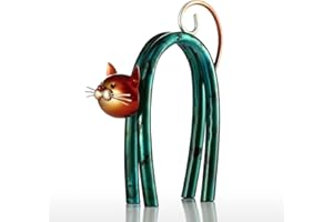 Tooarts Gatto interattivo di primavera Scultura astratta Scultura moderna - Opera d'arte in ferro fatta a mano per l'arredamento moderno e per i regali