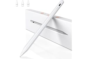 BAZO Stylet Compatible avec Apple iPad 2018-2025, Stylet Recharge Rapide 15 Min, Rejet de Paume, Sensibilité à l'Inclinaison, pour iPad Pro 13"/12.9"/11"/M4/M5,iPad 6-11 /A16, Air 3-5/M2/M3, Mini 5-7