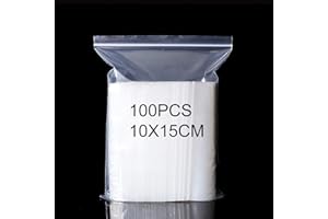 AROHANA 100 Petits Zip Sachet Plastique Transparents Refermable Hermétique Alimentaire Sac Sachet Glissière Cuisine de Ménage Rangement 10x15cm