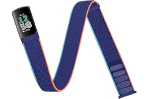 Chinber Nylon Sport Ankle/Arm Band Compatible with Fitbit Charge 6/5 Bands,Elastic Nylon Braided Arm Strap for Women Men