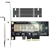 GLOTRENDS M.2 PCIe NVMe 4.0/3.0 Adapter with 0.12 Inch Thick M.2 Heatsink for M.2 PCIe SSD (NVMe and AHCI), PCI-E GEN4 Full S