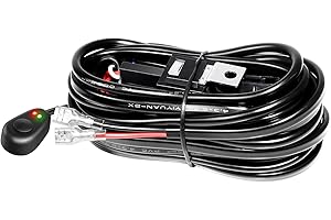 Willpower 12V 24V 40A LED-Lichtleisten-Kabelbaum mit EIN-AUS-Sicherungsrelais Wasserdichter Schalter für LED-Arbeitsscheinwerfer für automatisches Fahren im Gelände 1 Kabel