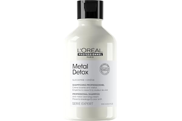 L'OREAL PROFESSIONNEL - Crème Lavante Metal Detox - Shampoing Anti-Casse & Anti-Metal - +67% de Nutrition - Empêche La Couleur de Virer - Sans Sulfate - Cheveux Secs, Abîmés & Cassants - 300 ml