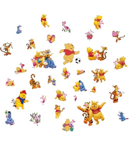 Adesivo Da Parete Rimovibile Winnie The Pooh, Tigre, Altalena Legata Agli Alberi Con Maialino - Baby Wall Decal - Italia - Foto 2