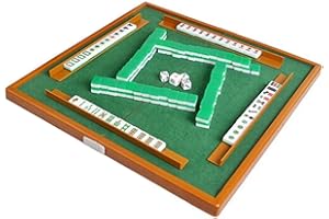ERYUE Mini Mahjong Set with Folding Mahjong Table Portable Mah Jong Game Set For Travel Family Leisure Time Indoor Entertainment Accessories