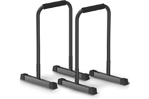 DH FitLife Dipställ 80-90 cm Justerbart 3 Nivåer | Skumhandtag 52 cm|50 cm Fötter med Halkfria Ändar|Calisthenics Träningsutrustning