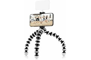 MOJOGEAR Octopus elastyczny mini statyw do telefonu komórkowego XL z uchwytem na smartfon premium – statyw podróżny z mocowaniem Cold Shoe Mount – do iPhone'a, smartfonów z systemem Android i aparatów