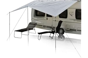 YOUR GEAR yourGEAR auvent de Caravane Caravan Tarp 4 x 2,4 m Toit ouvrant de roulotte avec poteaux imperméables 5000 mm