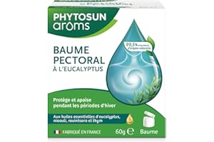 PHYTOSUN AROMS Baume Pectoral à l'Eucalyptus - protège et apaise pendant les périodes d'hiver - Aux Huiles Essentielles - 60 g