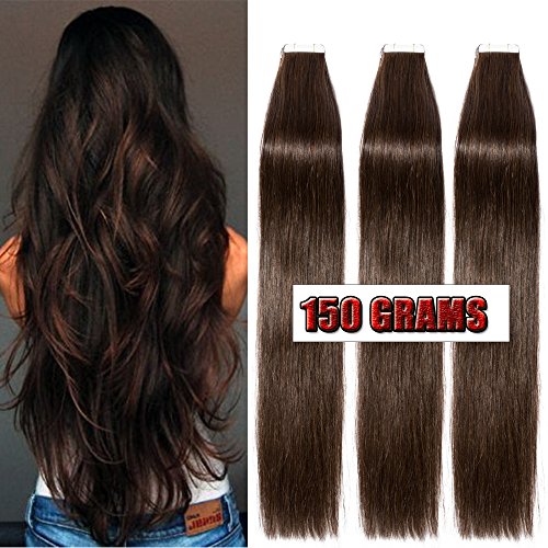 Tape in Extensions Human Hair Full Head 150 GRAMS Straight Real Remy