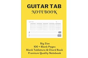 Guitar Tab Notebook: Blank Tablature & Chord Book for Guitar Manuscript with Chord Boxes, 5 Line Staves & 6 Line Tabs on Big A4 Size 100 Premium High ... Standard Notebook for Guitarist & Songwriters