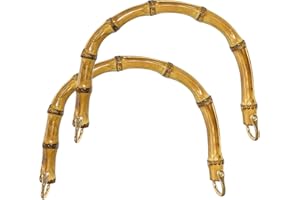 Tibroni Griff für Taschen Bambus Taschengriffe für Häkeltaschen 2 Stück, Griffe Henkel für Taschen Bambus, Häkeltasche Taschenhenkel In U-Form, Gehäkelte Tasche für Bastelarbeiten (20X15cm)