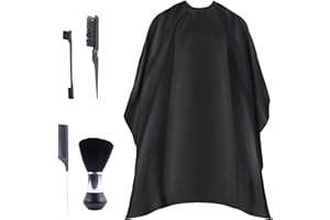 Dball Capa Peluqueria Profesional Capa Cortar Pelo 165 * 145cm Impermeable Peluquería Mandil Barbero con Cepillo para el Cuello y Peine para Hombres Mujeres y Niños Hogar y Salón
