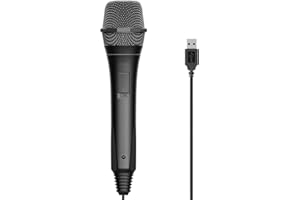 KONDATECH USB Handheld Microphone for Nintendo Switch/Switch OLED, 3 Meters Universal USB Microphone for Computer, Guitar Hero, Rock Band, Compatible with PS4, Wii U, Nintendo Switch, X-box and PC